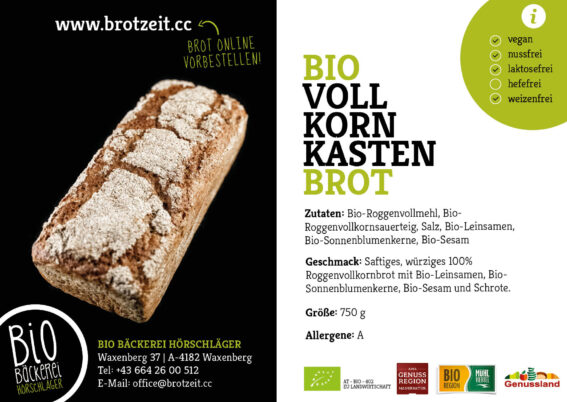Vollkorn-Kastenbrot Gr.