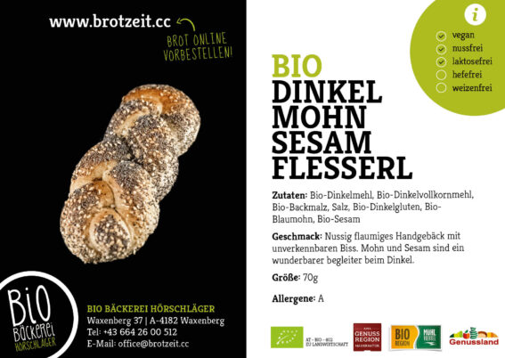 Dinkel-Flesserl Mohn-Sesam